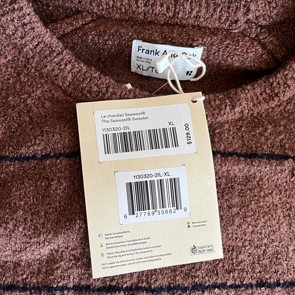 NWT - Frank & Oak Men’s Wool Blended Striped Sweater - Size XL - Picture 11 of 11